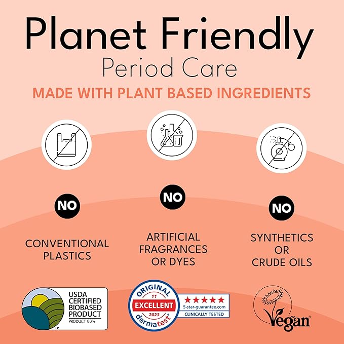 Sparkle Bamboo Maxi Pads | Plant-Based Feminine Hygiene Pads for Women | Super Soft & Leak-Proof with Wings | USDA Certified Biobased, Chlorine-Free, Hypoallergenic Protection | Super, 40 Count